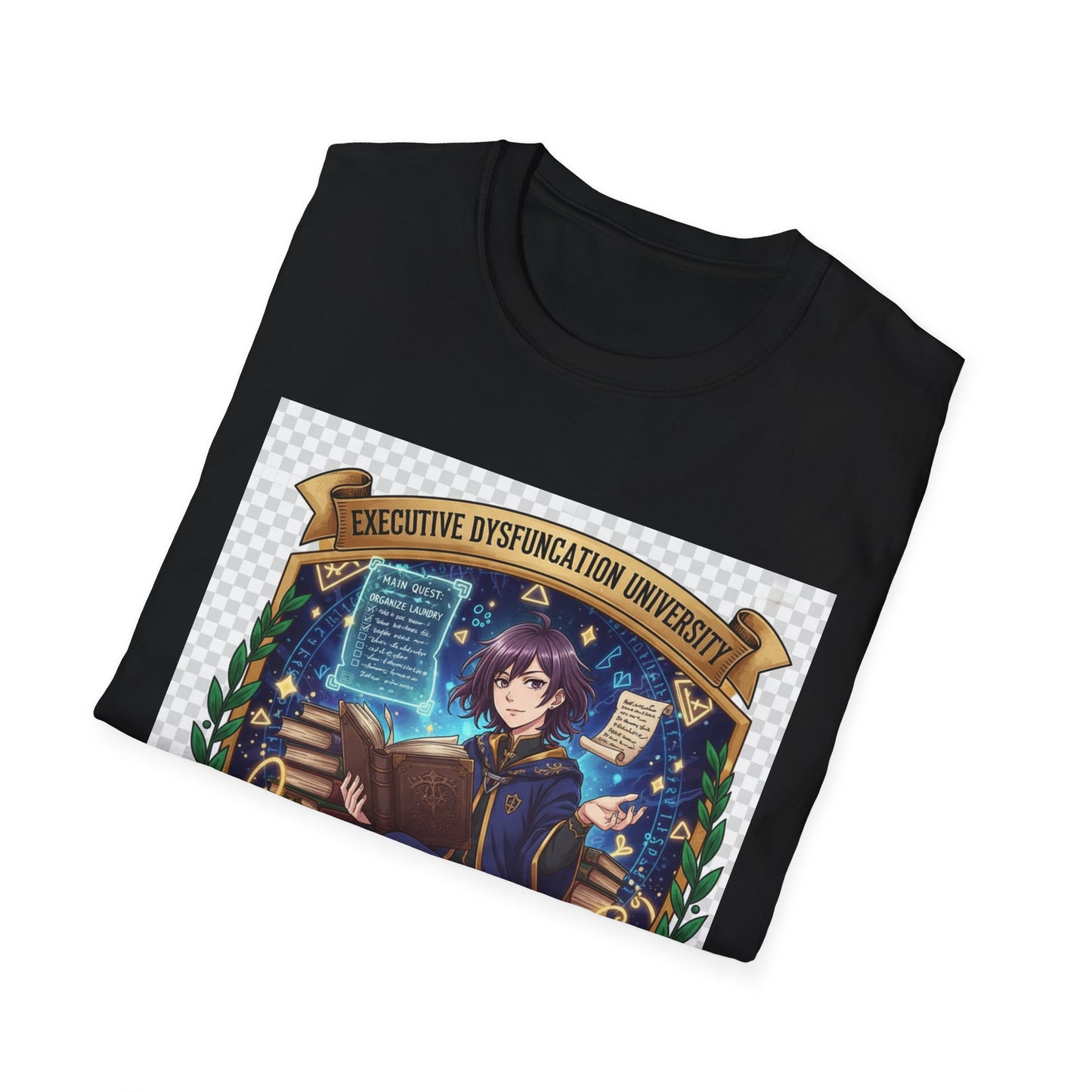 Executive Dysfunction University T-Shirt | Anime Overthinker’s Guild Tee, ADHD Humor Shirt, Otaku Academia Pride Top