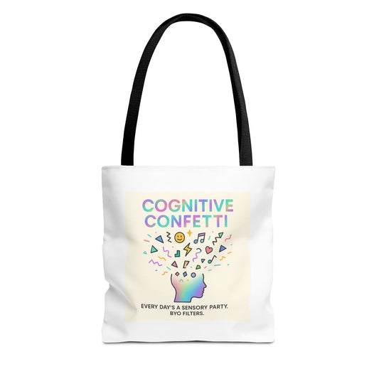 Cognitive Confetti Tote Bag | Colorful Everyday Carry Bag, Fun Gift for Students, Festival Tote, Party Accessory, Eco-Friendly Shopper