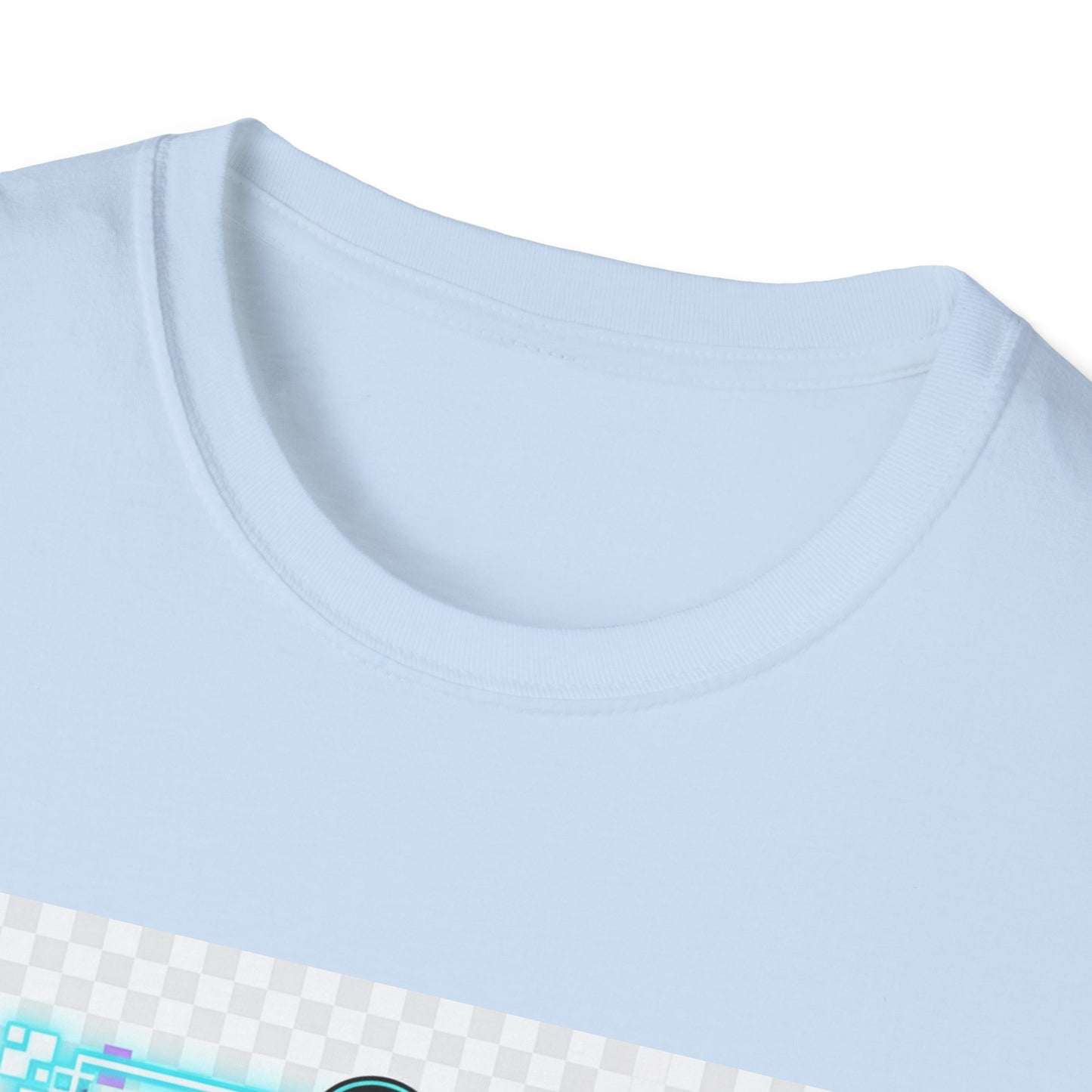 Cyberpunk Anime T-Shirt – Glitchcore Blue Neon Tee | Neurospicy Gamer Shirt, Otaku Aesthetic Clothing, Vaporwave Core Top