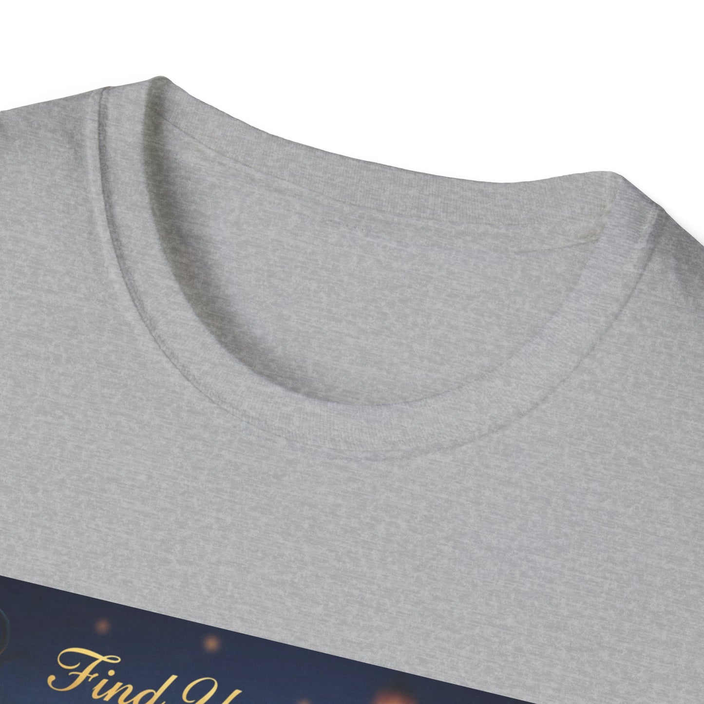 Enchanting 'Find Your Light' Unisex Softstyle T-Shirt, Inspirational Tee, Nature Lover Gift, Cozy Casual Wear, Lantern Art Shirt