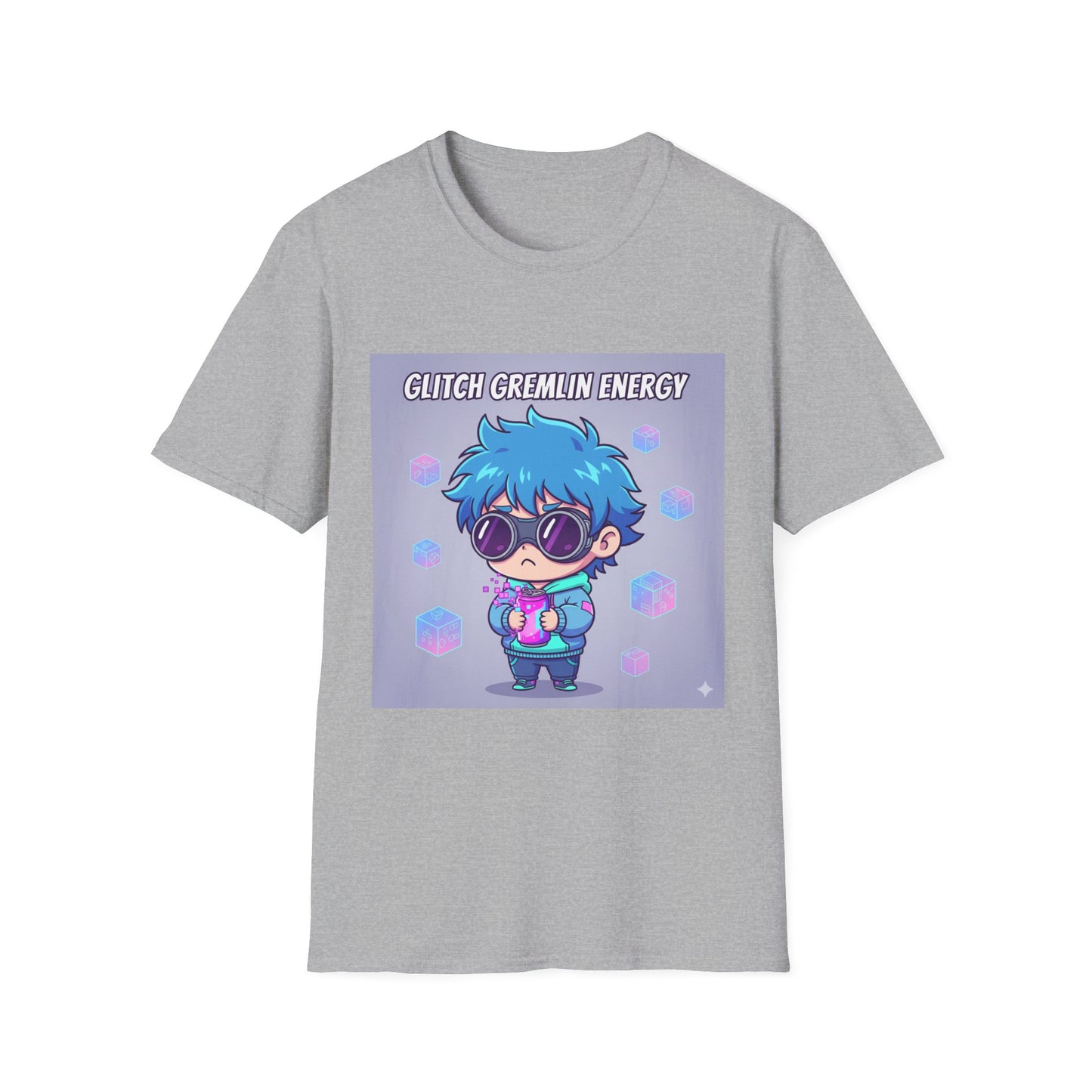 Chibi Gamer T-Shirt – “Glitch Gremlin Energy” | Cute Cyberpunk Streetwear Tee