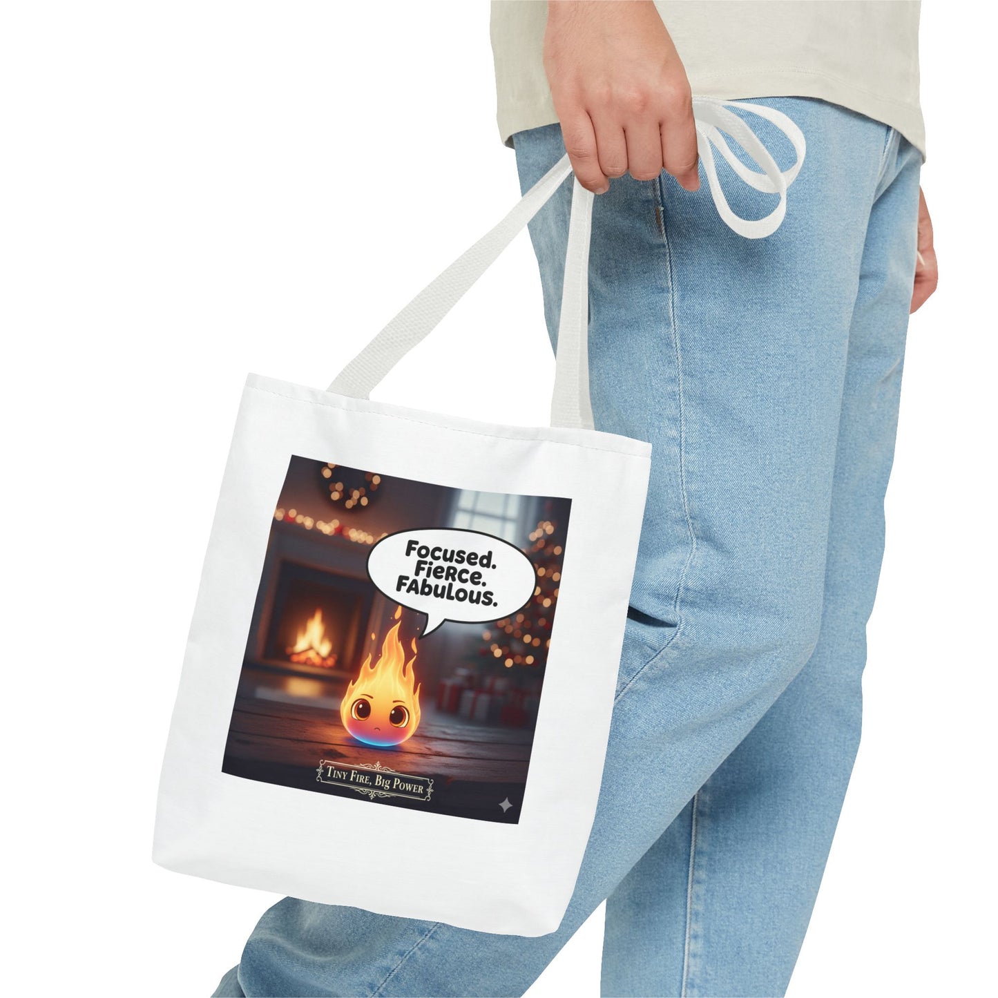 Fierce and Fabulous Tote Bag, Motivational Gift, Cute AOP Bag, Daily Use, Holiday Shopping, Unique Statement Accessory