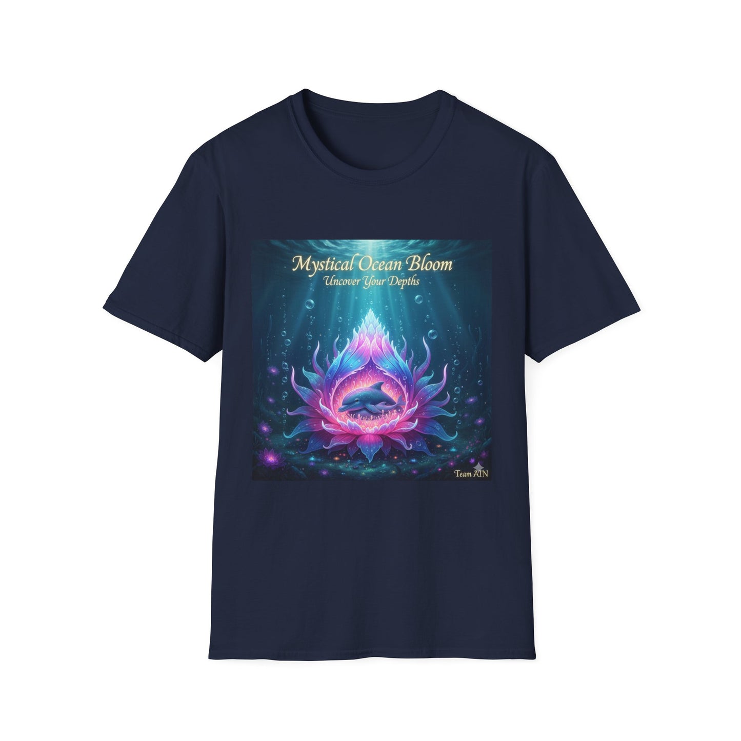 Mystical Ocean Bloom Unisex T-Shirt, Spiritual Tee, Ocean Lover Gift, Meditation Shirt, Eco-Friendly Apparel, Trendy Graphic Top