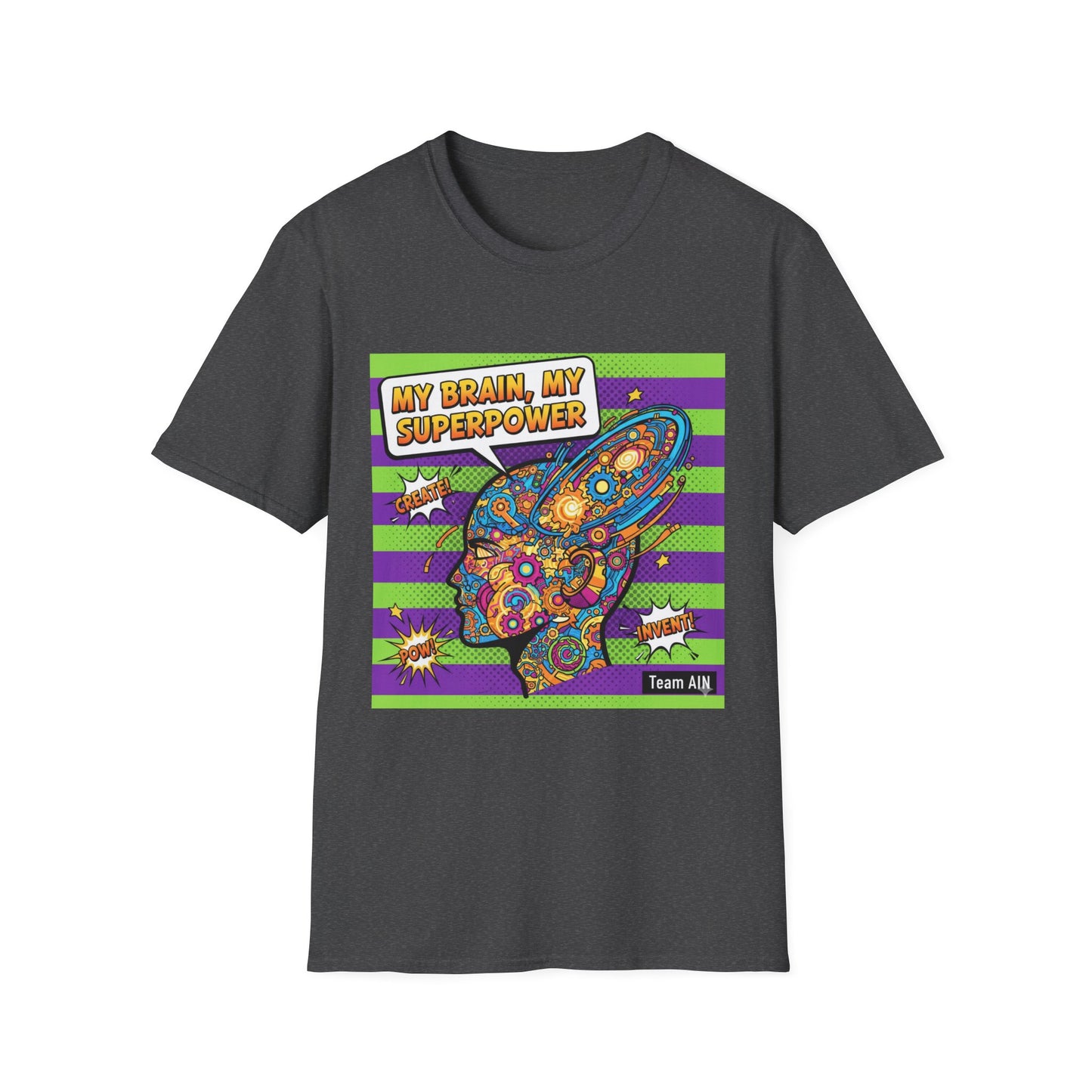 Colorful Brain Power T-Shirt | Creativity Shirt, Gift for Teachers, Fun Casual Wear, Unique Educational Top, Inspirational Clothing