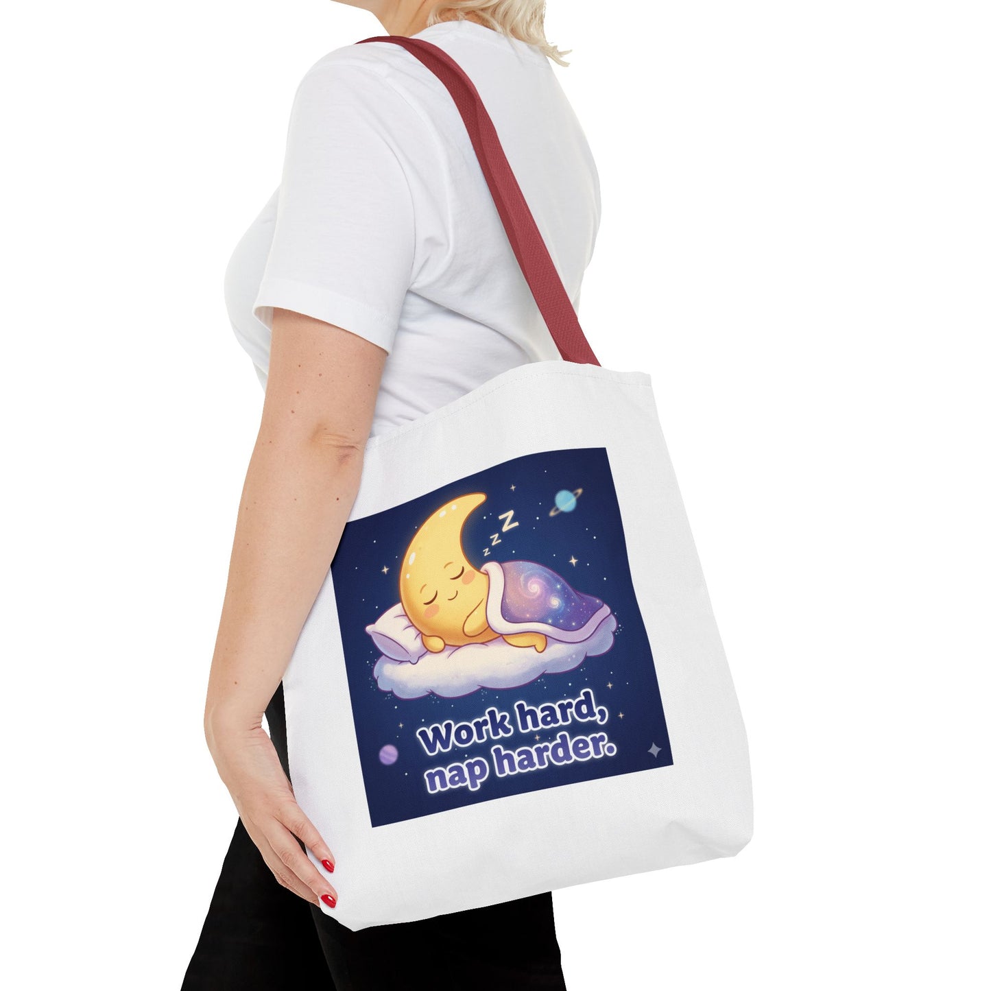 Whimsical Tote Bag Featuring 'Work Hard, Nap Harder' Design | Ideal for Students, Busy Moms, and Gift Giving | Perfect for Everyday, [...]