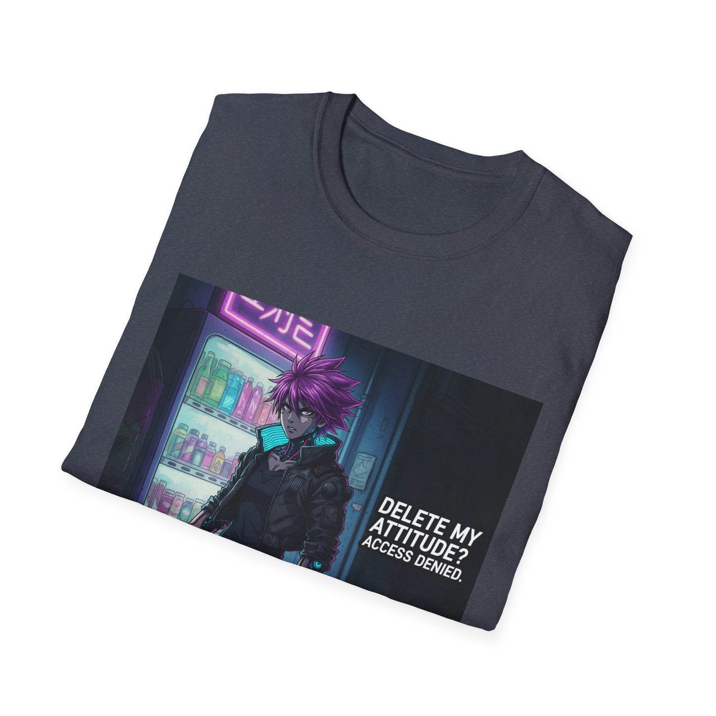 Cyberpunk Samurai T-Shirt – “Delete My Attitude? Access Denied.” | Futuristic Anime Streetwear