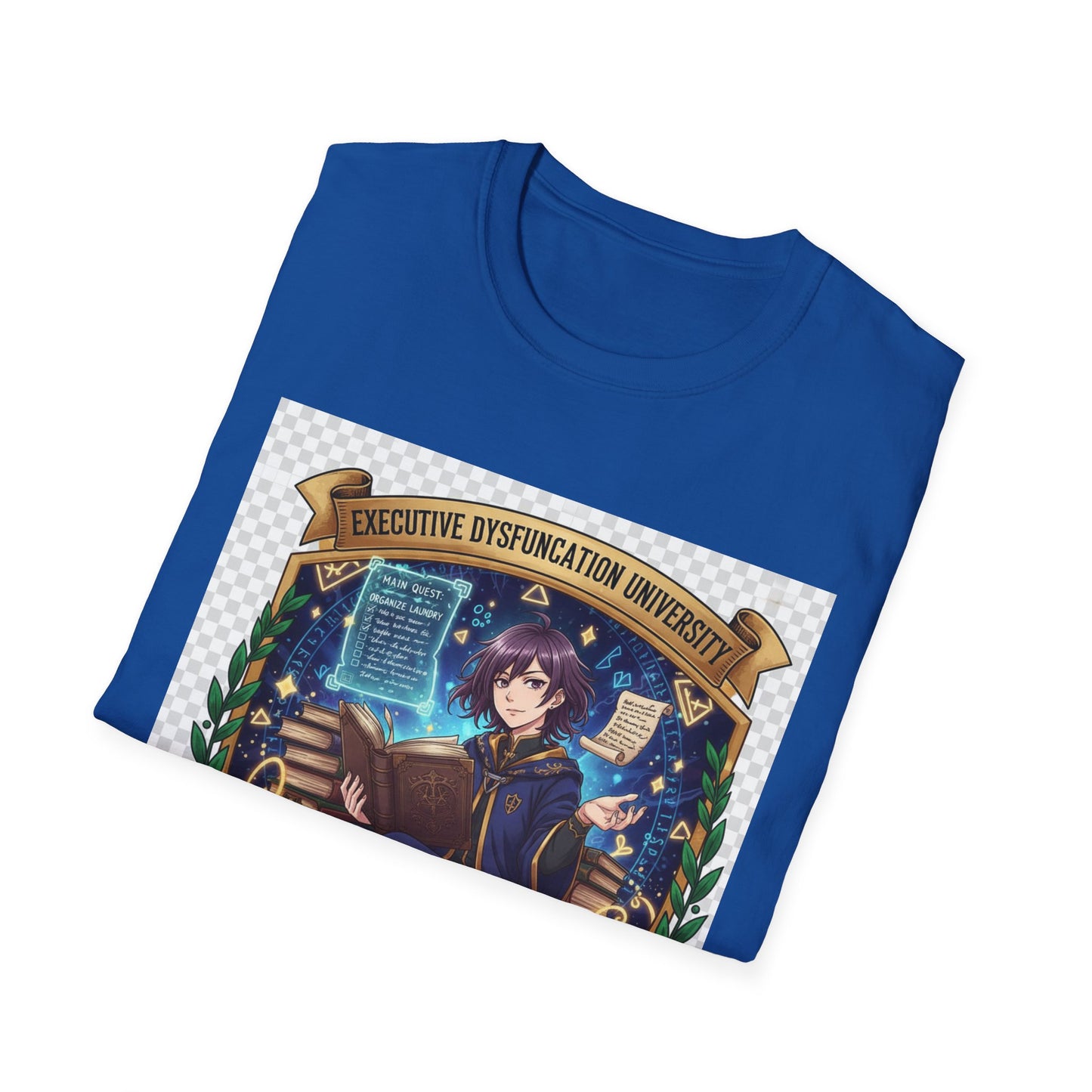 Executive Dysfunction University T-Shirt | Anime Overthinker’s Guild Tee, ADHD Humor Shirt, Otaku Academia Pride Top