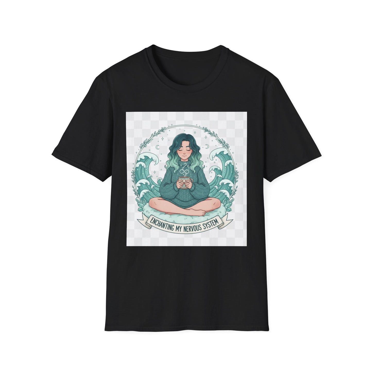 Enchanting My Nervous System T-Shirt | Cozy Mindfulness Tee, Neurospicy Self-Care Shirt, Calm Aesthetic Anime Top