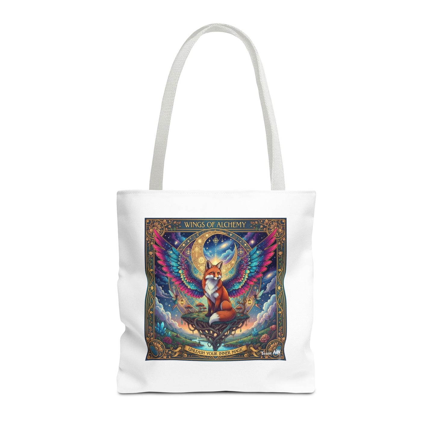 Mystical Fox Alchemy Tote Bag, Magical Art Bag, Eco-Friendly Shopping Tote, Gift for Animal Lovers, Fairy Tale Style