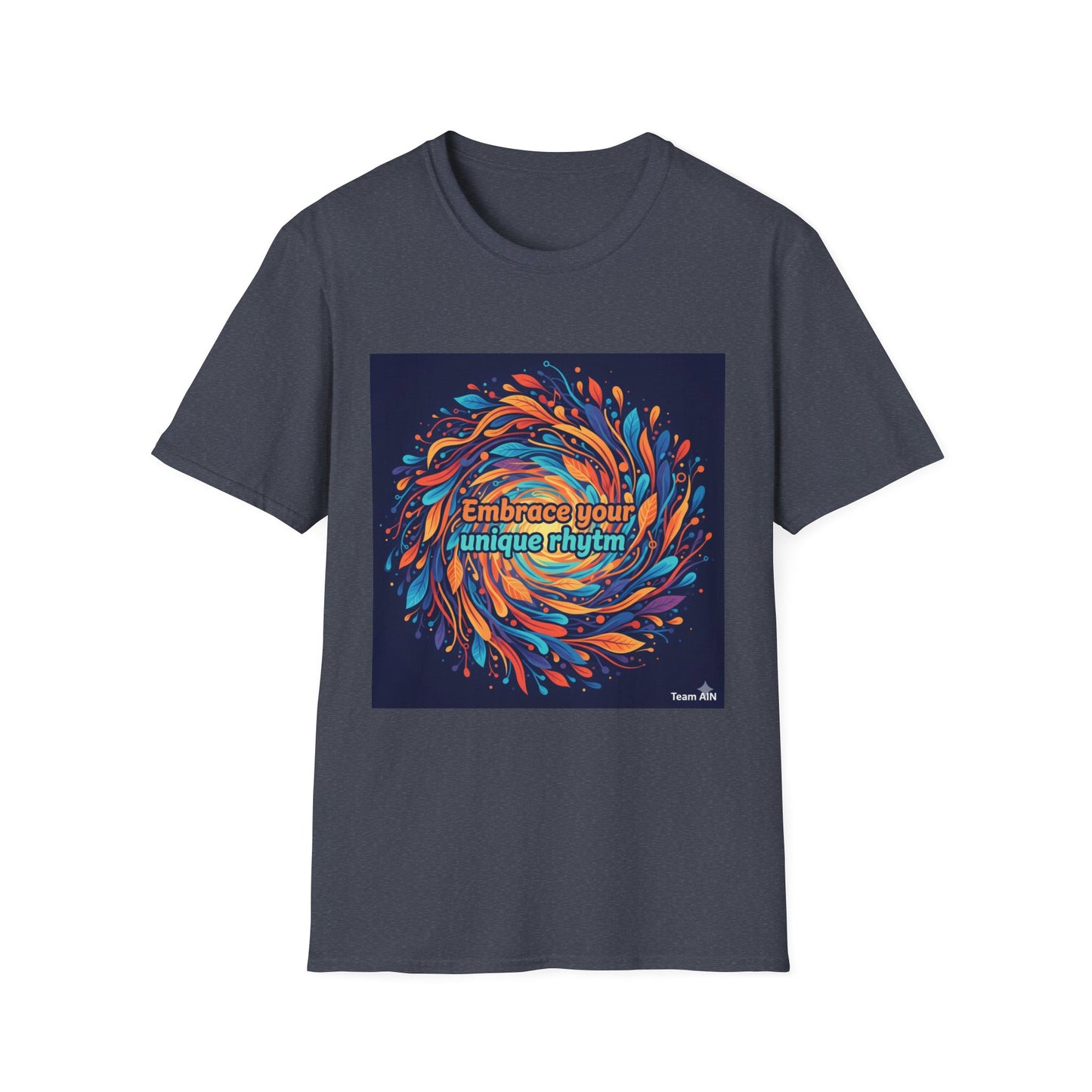 "Embrace Your Unique Rhythm" Neurodiversity-Inspired T-Shirt – Swirl Art Design on White Unisex Tee