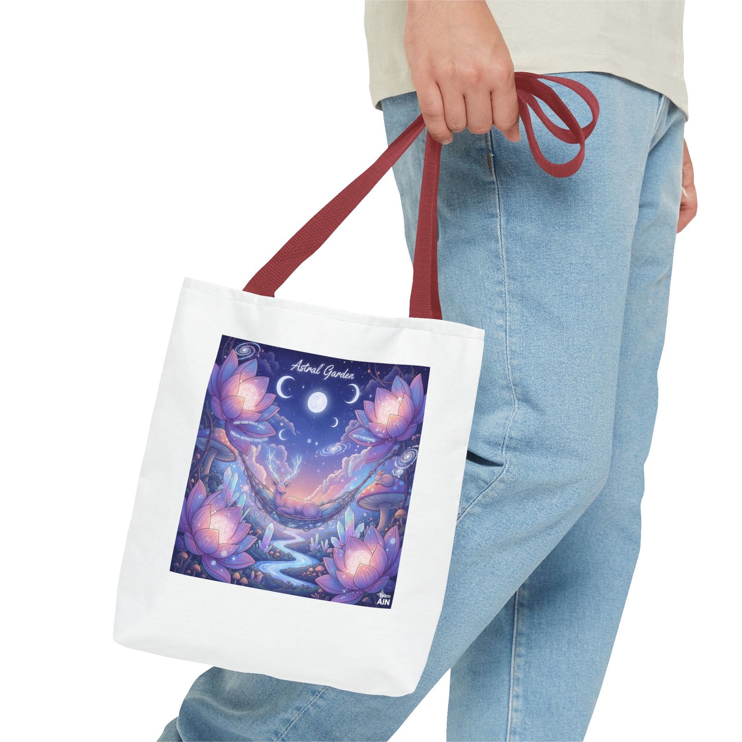 Mystical Floral Tote Bag | AOP Design, Day Out Bag, Eco-Friendly Shopper, Gift for Her, Floral Art Carryall