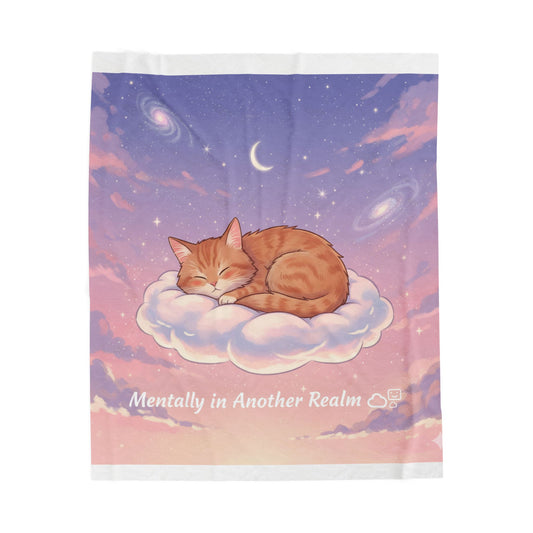 Mentally in Another Realm Cat Blanket | Dreamy Cosmic Throw