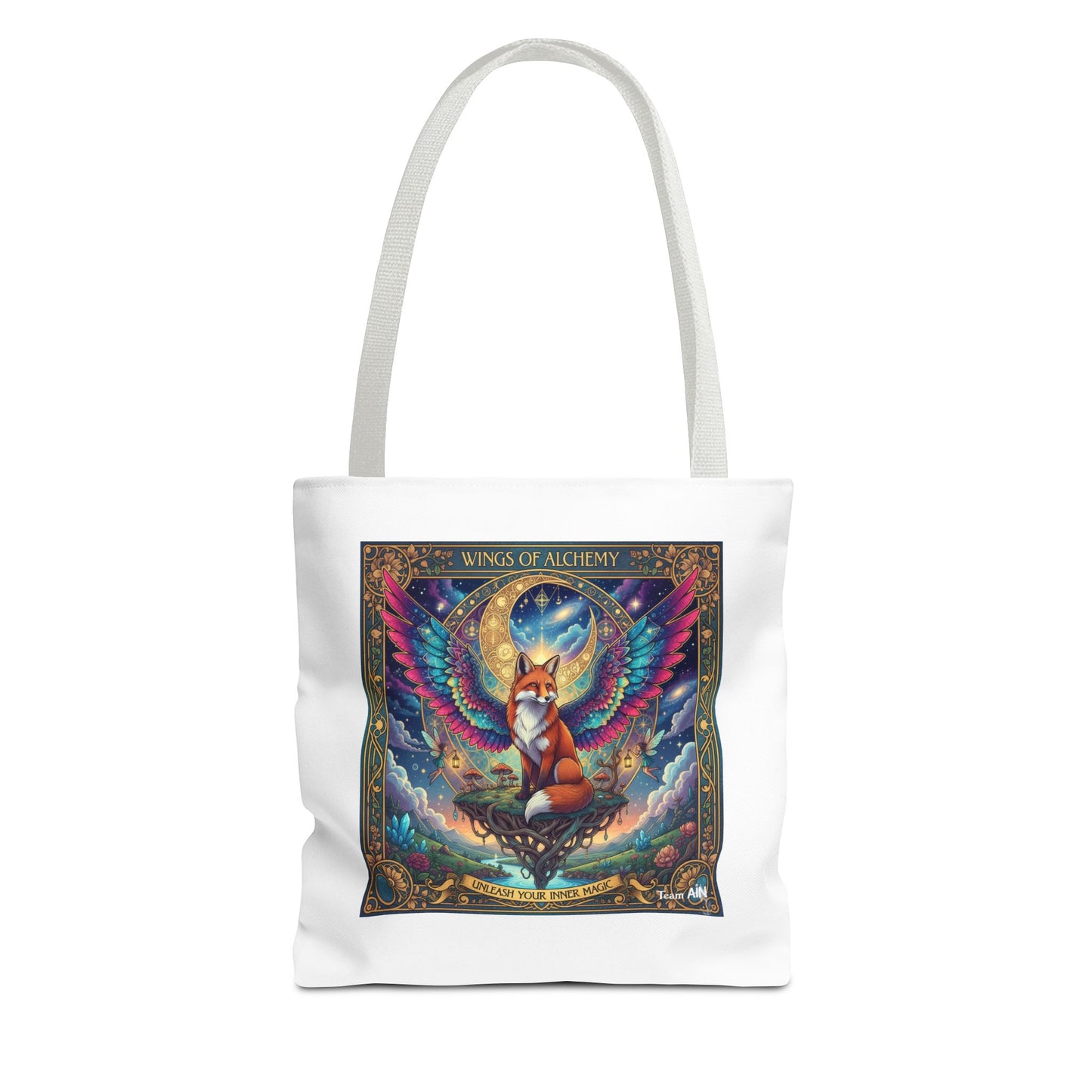 Mystical Fox Alchemy Tote Bag, Magical Art Bag, Eco-Friendly Shopping Tote, Gift for Animal Lovers, Fairy Tale Style