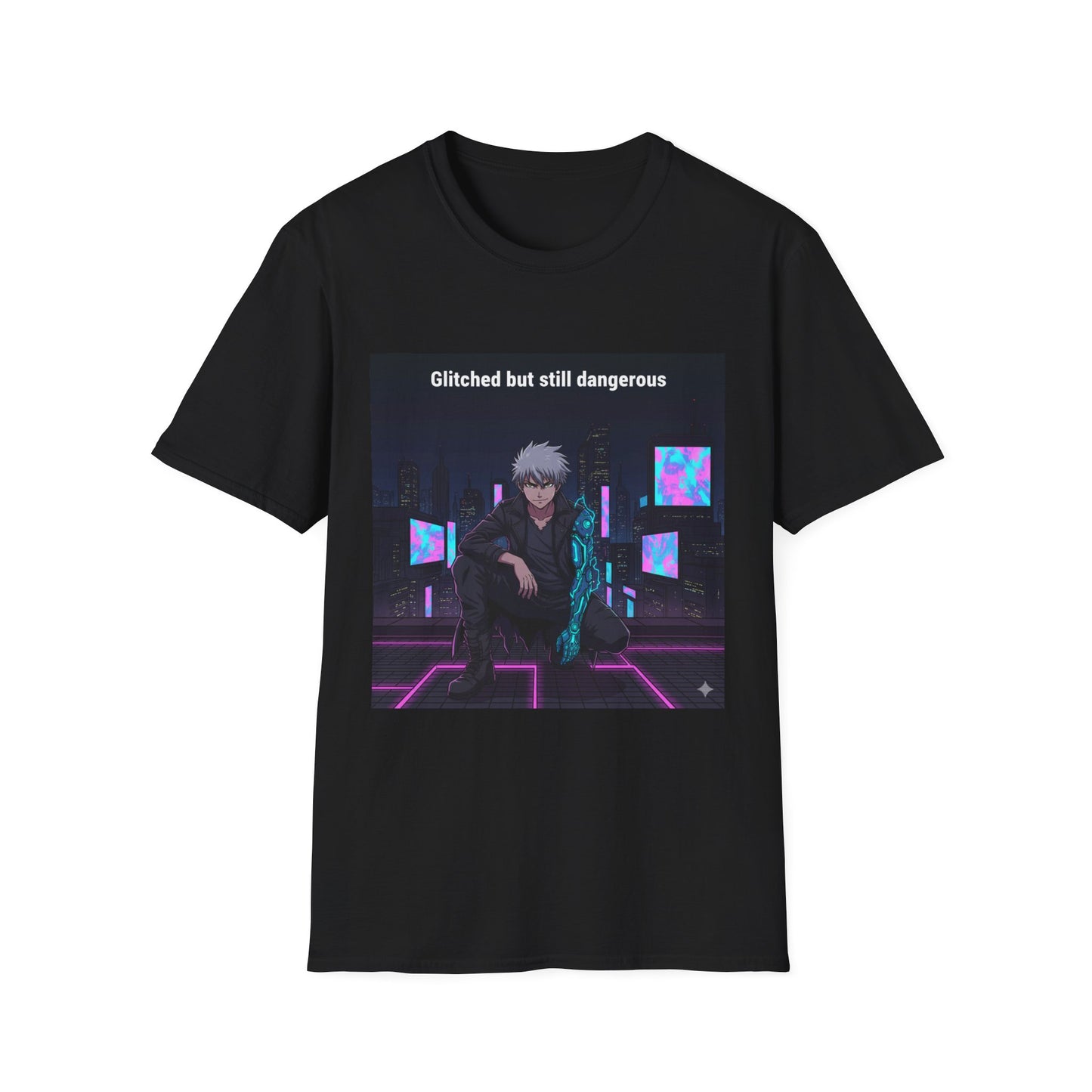 Cyberpunk Hoodie T-Shirt – “Mood: Corrupted File” | Futuristic Hacker Streetwear