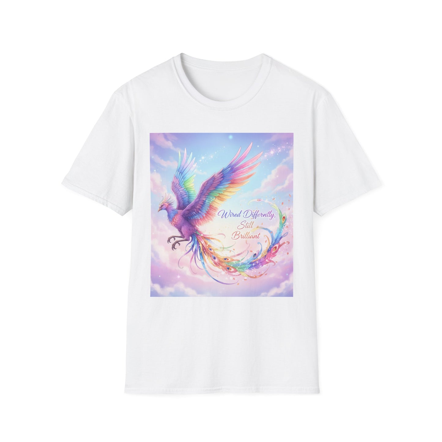 Wired Differently Still Brilliant T-Shirt | ADHD Autism Pride Tee, Rainbow Phoenix Anime Top, Neurospicy Fantasy Shirt”