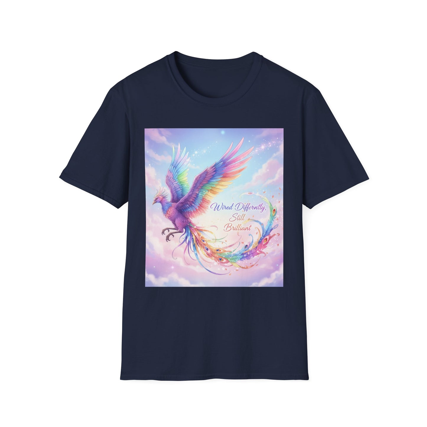 Wired Differently Still Brilliant T-Shirt | ADHD Autism Pride Tee, Rainbow Phoenix Anime Top, Neurospicy Fantasy Shirt”