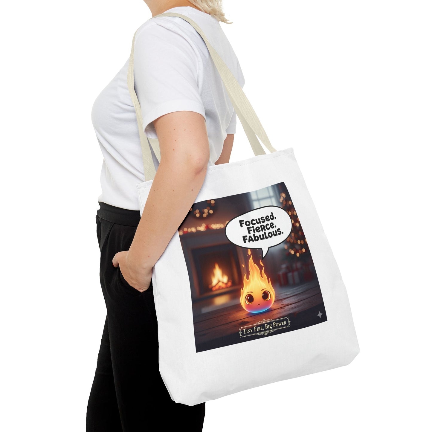 Fierce and Fabulous Tote Bag, Motivational Gift, Cute AOP Bag, Daily Use, Holiday Shopping, Unique Statement Accessory