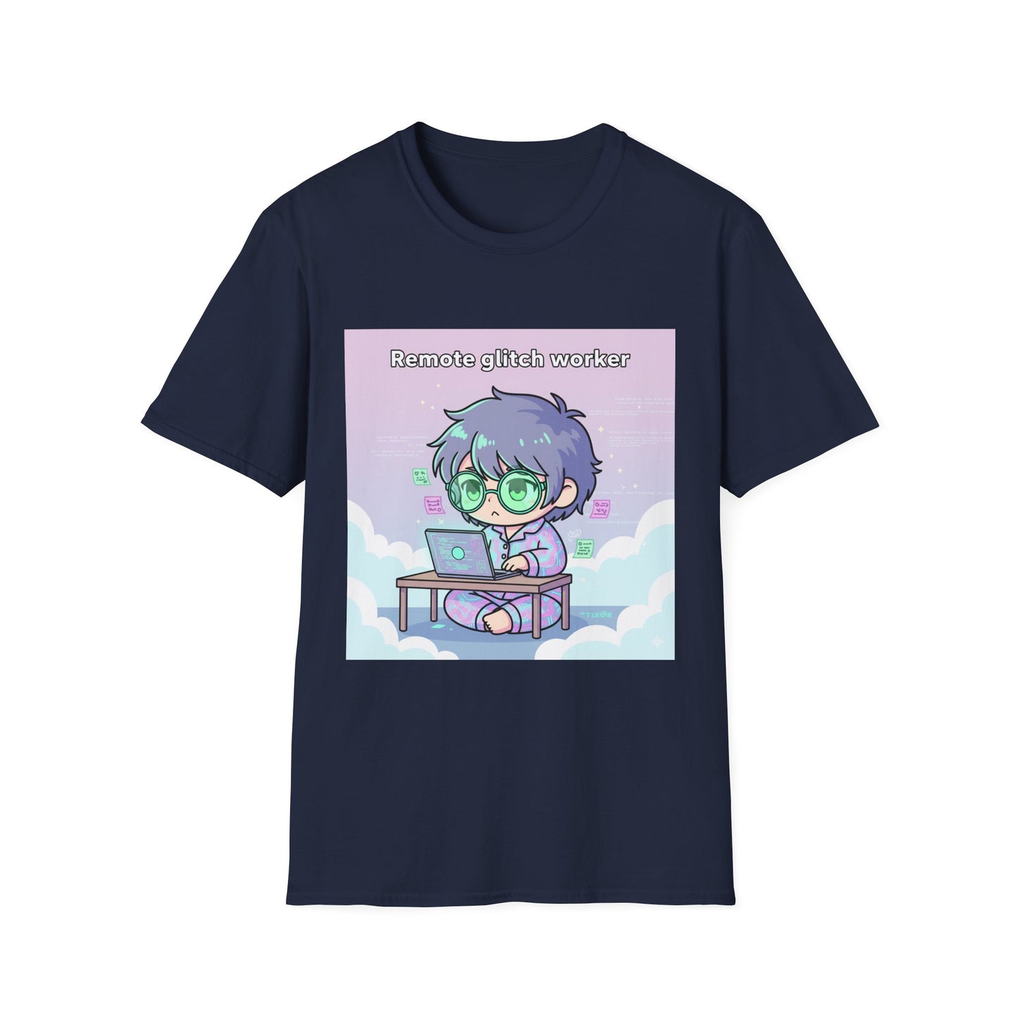 Chibi Hacker Tee – Remote Glitch Worker