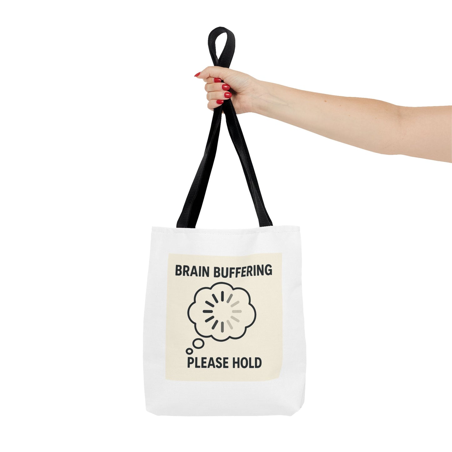 Brain Buffering Tote Bag - Funny Gift for Students, Teachers, Brain Lovers, College Essentials, Quirky Holiday Carryall