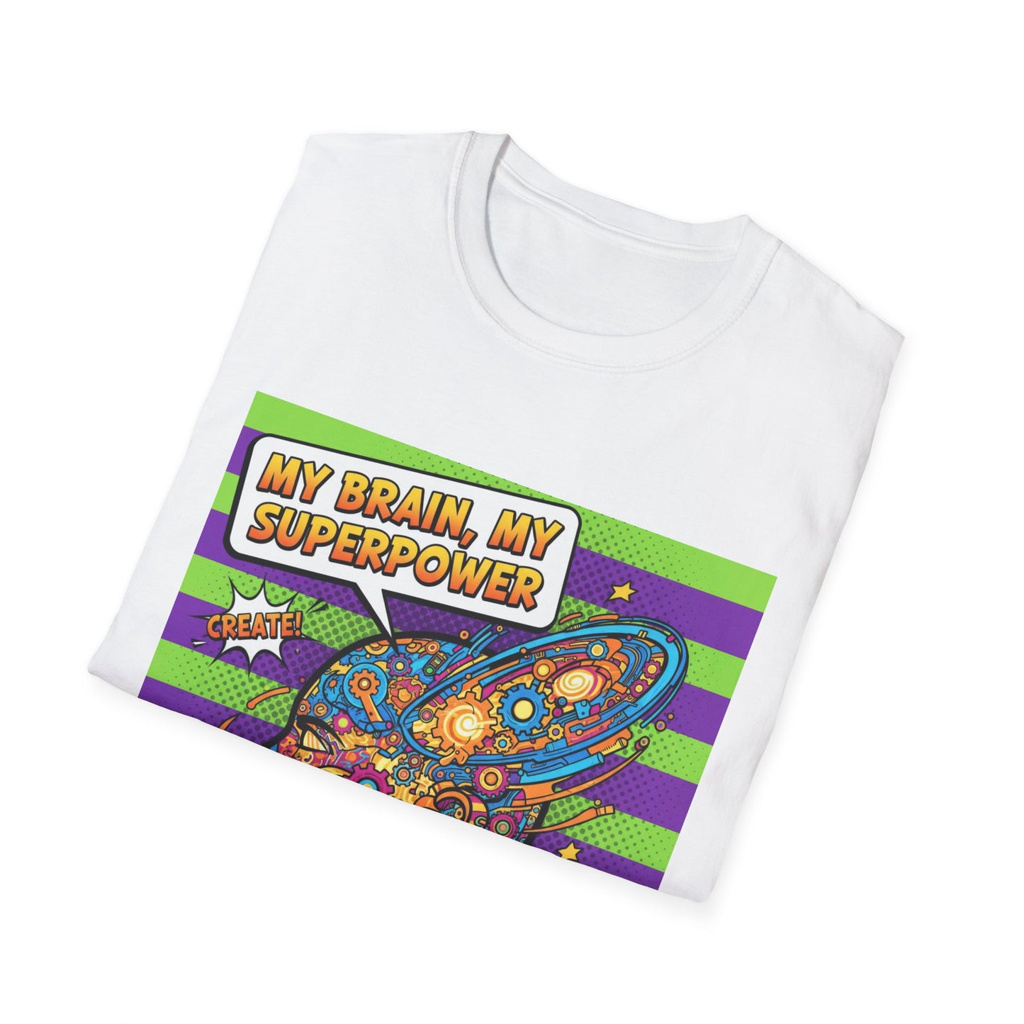 Colorful Brain Power T-Shirt | Creativity Shirt, Gift for Teachers, Fun Casual Wear, Unique Educational Top, Inspirational Clothing