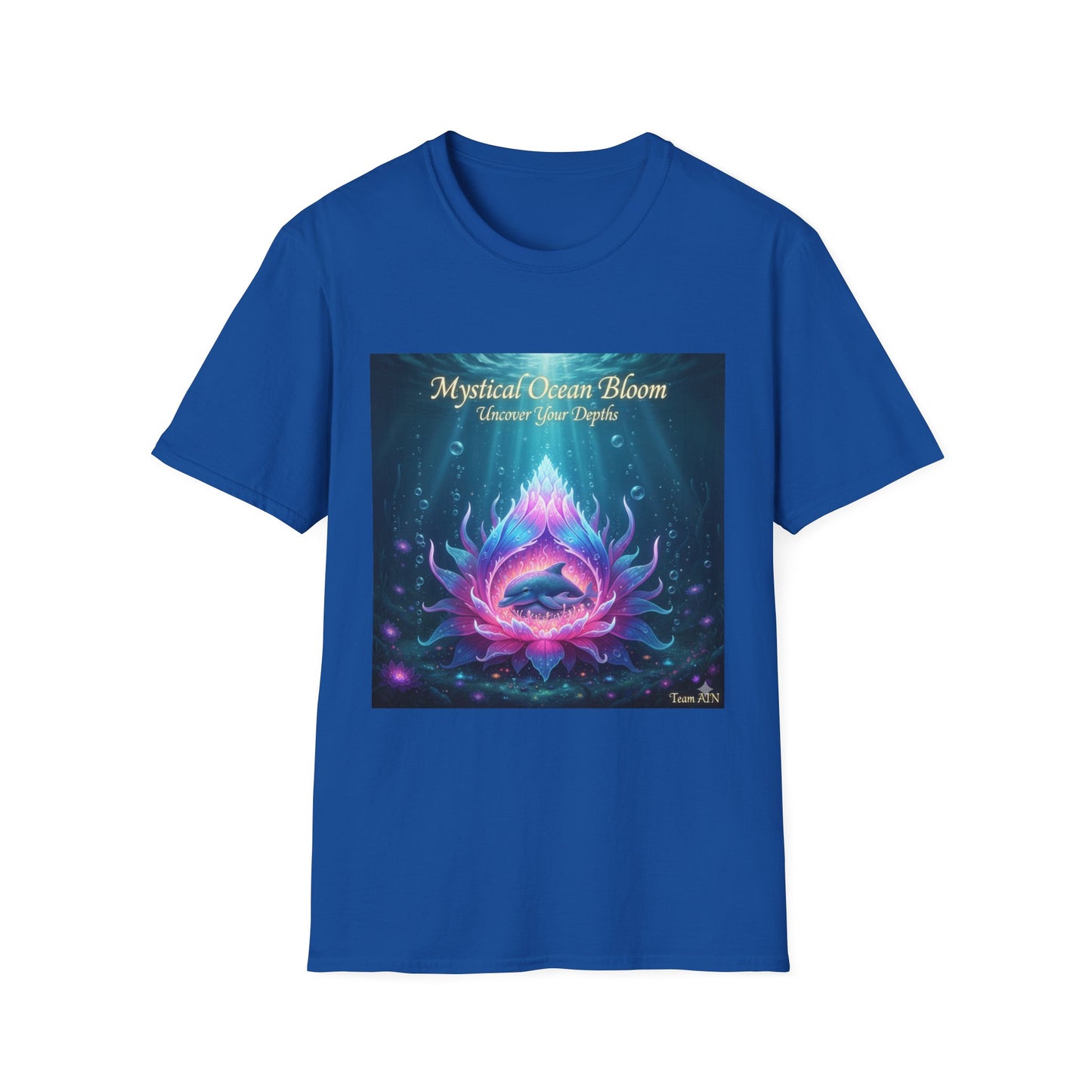 Mystical Ocean Bloom Unisex T-Shirt, Spiritual Tee, Ocean Lover Gift, Meditation Shirt, Eco-Friendly Apparel, Trendy Graphic Top