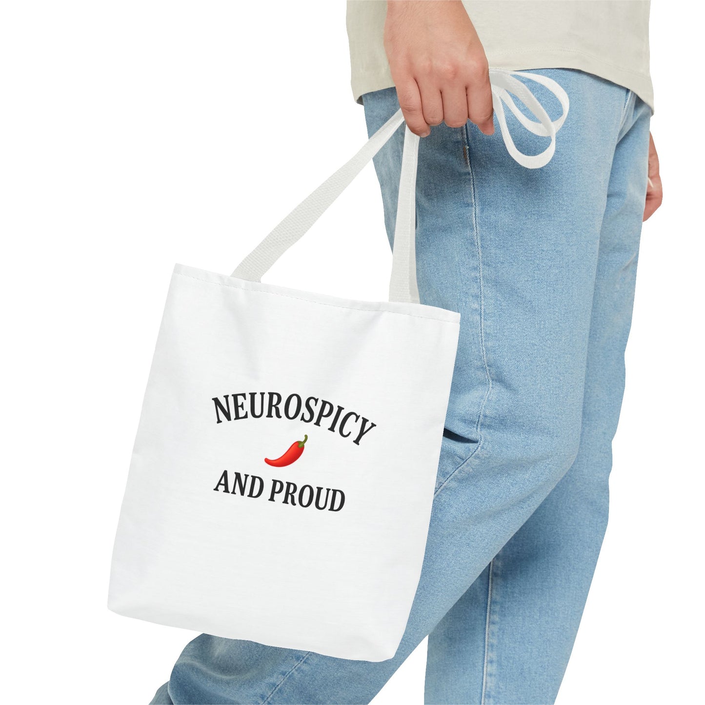 Neurospicy Pride Tote Bag - Fun Gift for Neurodivergent Friends, Shopping, Beach, Cute Carry-All, AOP Design