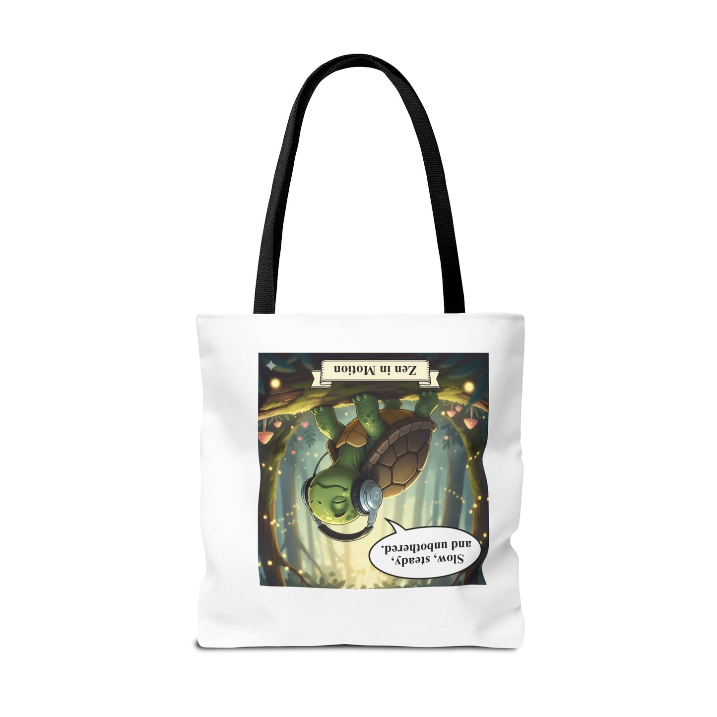 Zen Turtle Tote Bag - Slow and Steady, Inspirational Bag for Nature Lovers, Eco-Friendly Shopping, Gift for Friends, Yoga, Mindfulness