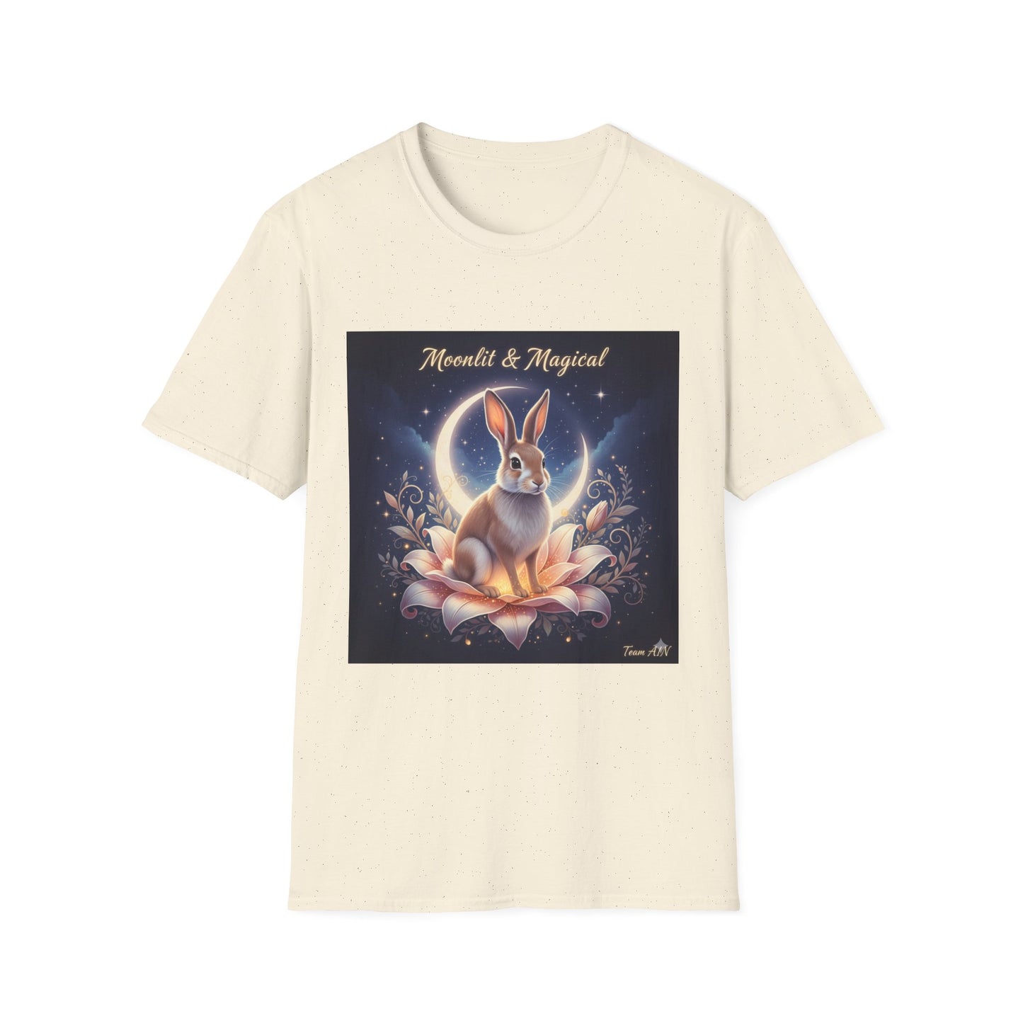 Moonlit & Magical Rabbit Unisex T-Shirt, Cute Rabbit Tee, Gift for Animal Lovers, Casual Wear, Nature Enthusiasts, Birthday Gift