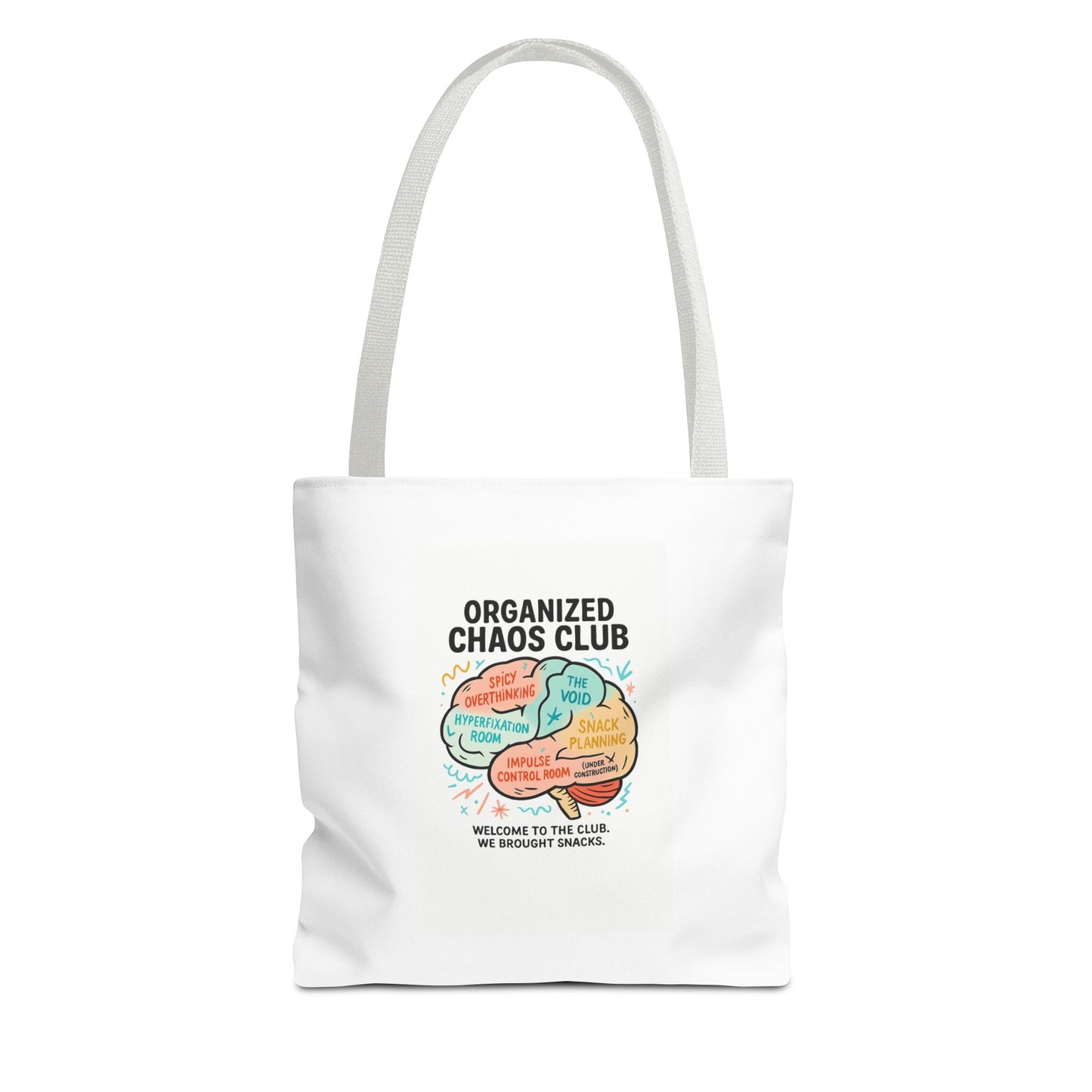 Organized Chaos Club Tote Bag - Unique Gift for Creative Minds, Perfect for Shopping, Travel, or School, Fun Design