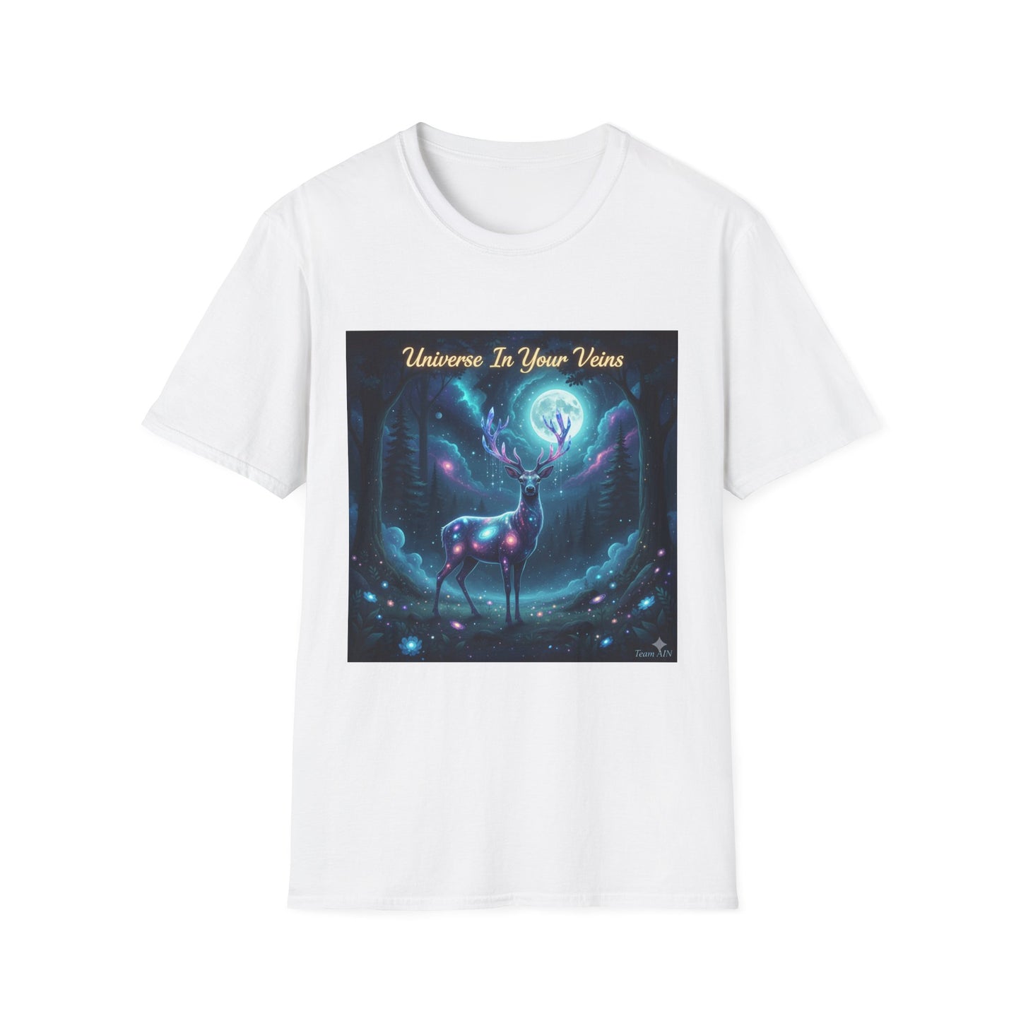 Galactic Deer Unisex Softstyle T-Shirt | Universe in Your Veins Graphic Tee, Unique Gift, Cosmic Apparel, Nature Lover Shirt, [...]