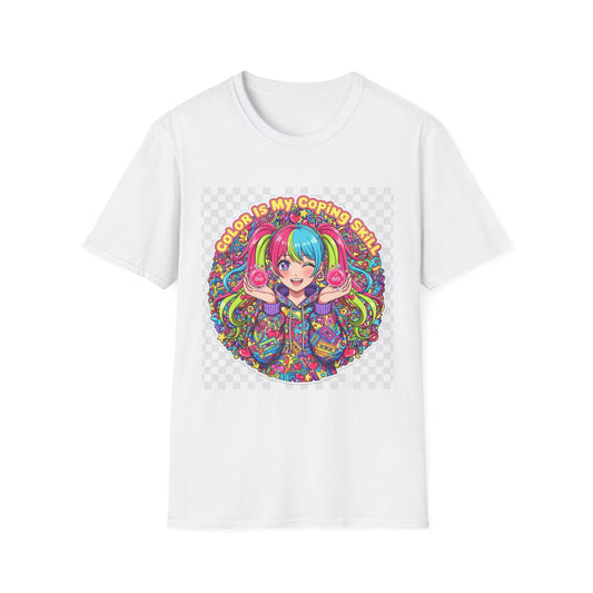 Color My Coping Unisex Softstyle T-Shirt, Fun Graphic Tee, Gift for Adults, Casual Wear, Artsy Apparel, Summer Shirt