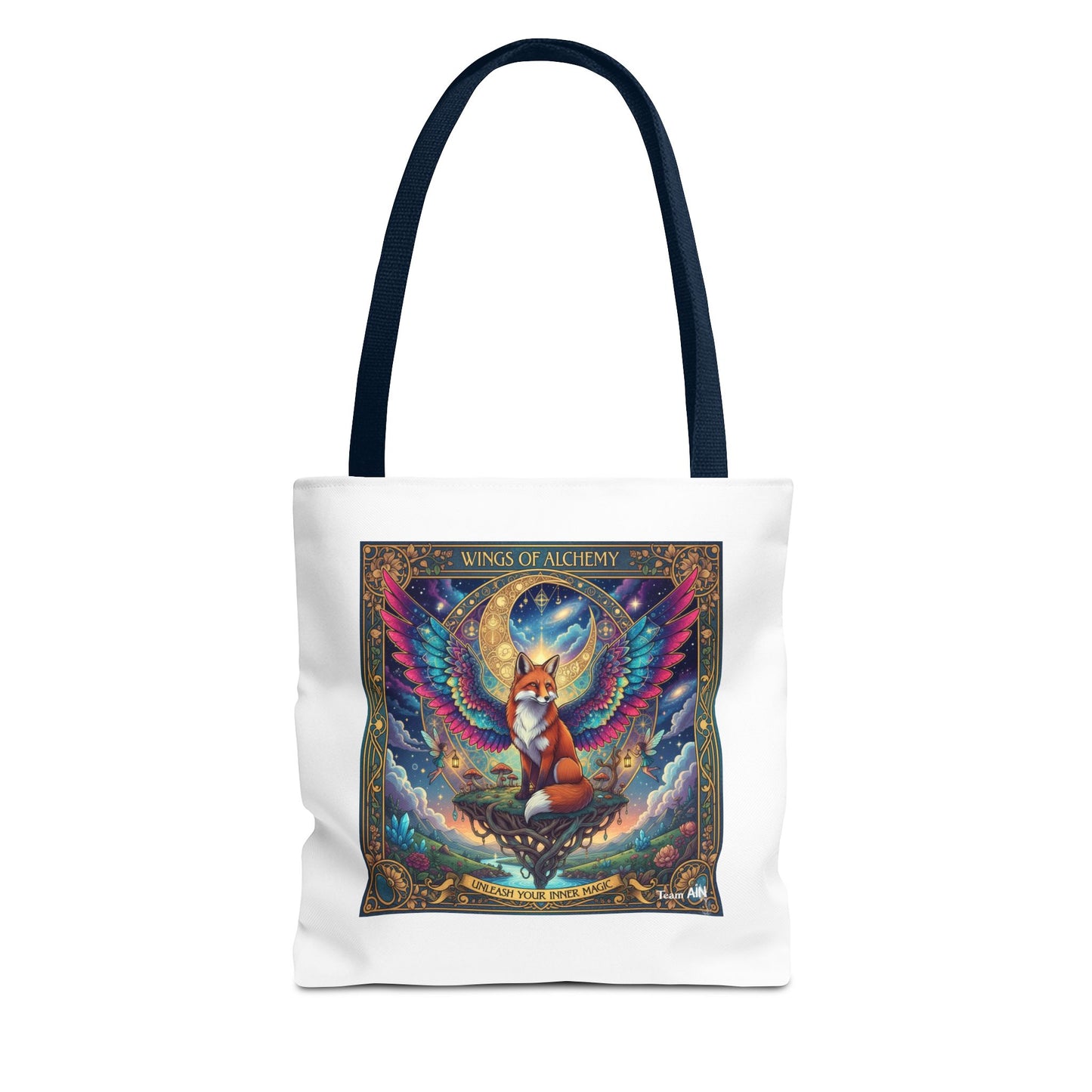 Mystical Fox Alchemy Tote Bag, Magical Art Bag, Eco-Friendly Shopping Tote, Gift for Animal Lovers, Fairy Tale Style