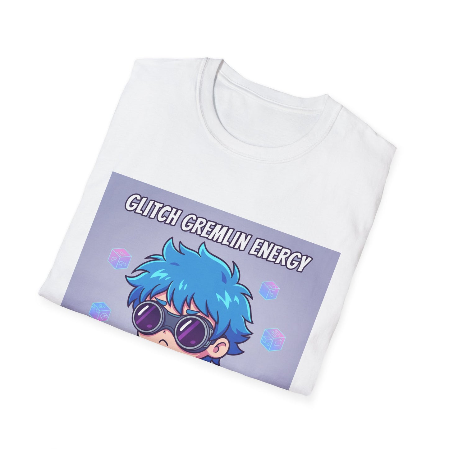 Chibi Gamer T-Shirt – “Glitch Gremlin Energy” | Cute Cyberpunk Streetwear Tee