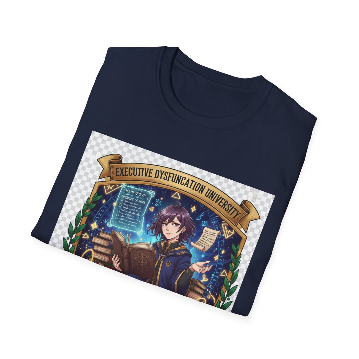 Executive Dysfunction University T-Shirt | Anime Overthinker’s Guild Tee, ADHD Humor Shirt, Otaku Academia Pride Top