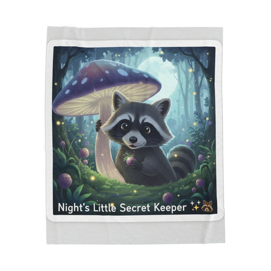 Night’s Little Secret Keeper Raccoon Blanket | Enchanted Forest Throw