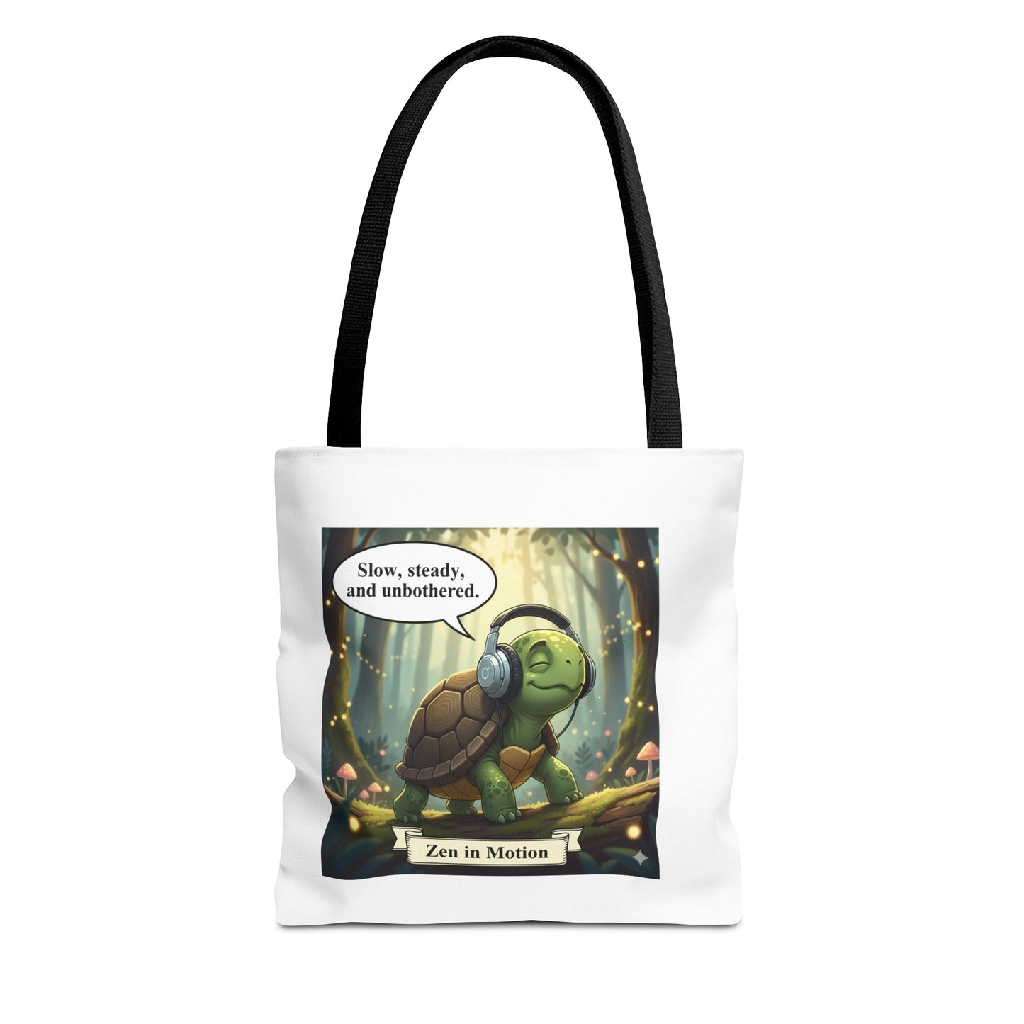 Zen Turtle Tote Bag - Slow and Steady, Inspirational Bag for Nature Lovers, Eco-Friendly Shopping, Gift for Friends, Yoga, Mindfulness