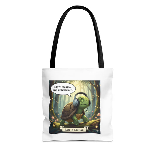 Zen Turtle Tote Bag - Slow and Steady, Inspirational Bag for Nature Lovers, Eco-Friendly Shopping, Gift for Friends, Yoga, Mindfulness