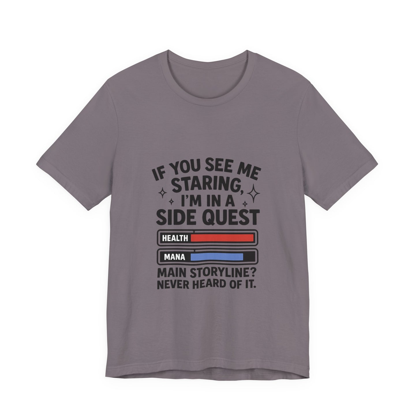 Side Quest Gamer Tee, Unisex Graphic T-Shirt, Funny Gaming Shirt, Quirky Gift for Gamers, Casual Everyday Wear