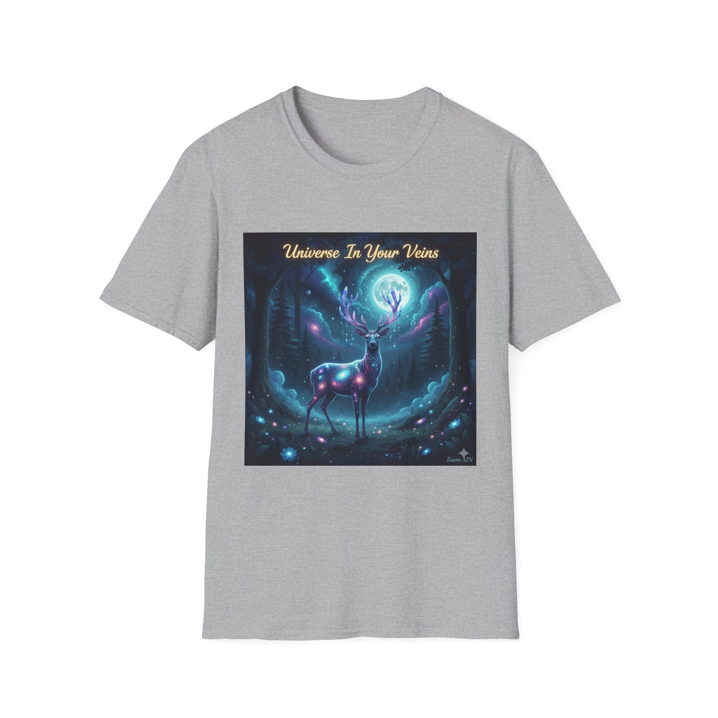 Galactic Deer Unisex Softstyle T-Shirt | Universe in Your Veins Graphic Tee, Unique Gift, Cosmic Apparel, Nature Lover Shirt, [...]