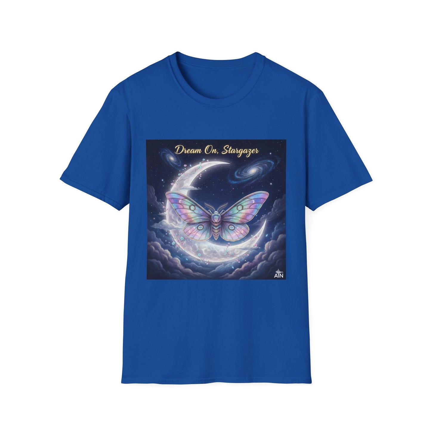 Butterfly Dreams Unisex T-Shirt | Softstyle Tee for Dreamers, Gifts for Her, Inspirational Apparel, Nature Lovers, Moon & Butterfly Design