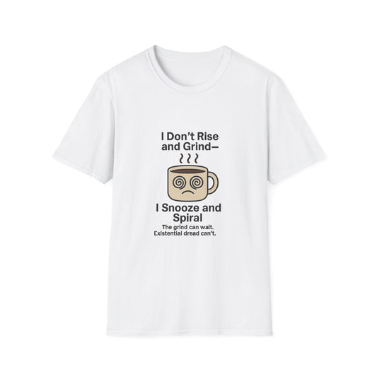 Coffee Lover's T-Shirt, I Snooze and Spiral Tee, Unisex Humor Shirt, Gift for Coffee Enthusiasts, Relaxed Fit T-Shirt