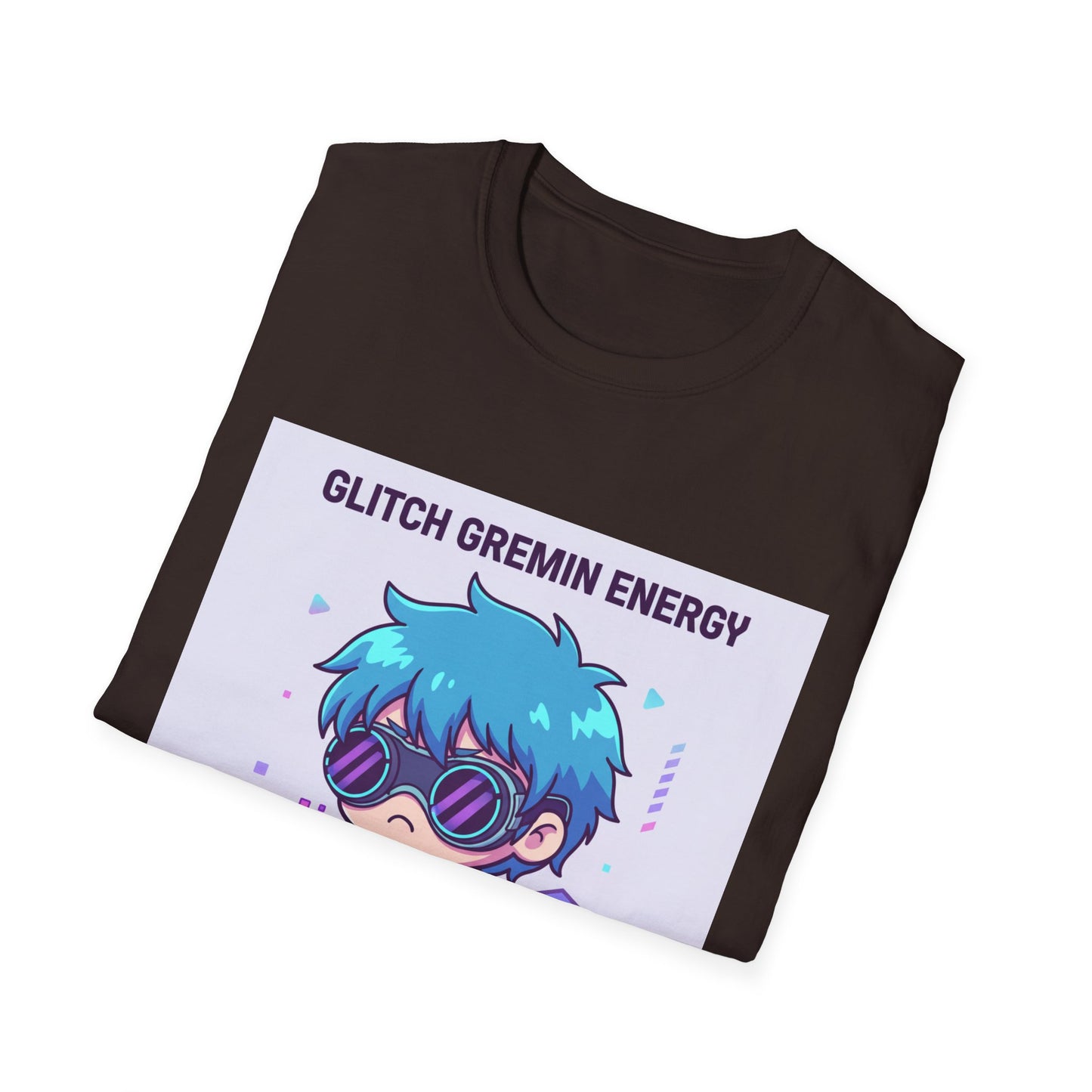 Chibi Cyberpunk T-Shirt – “Glitch Gremlin Energy” | Cute Gamer Streetwear Graphic Tee