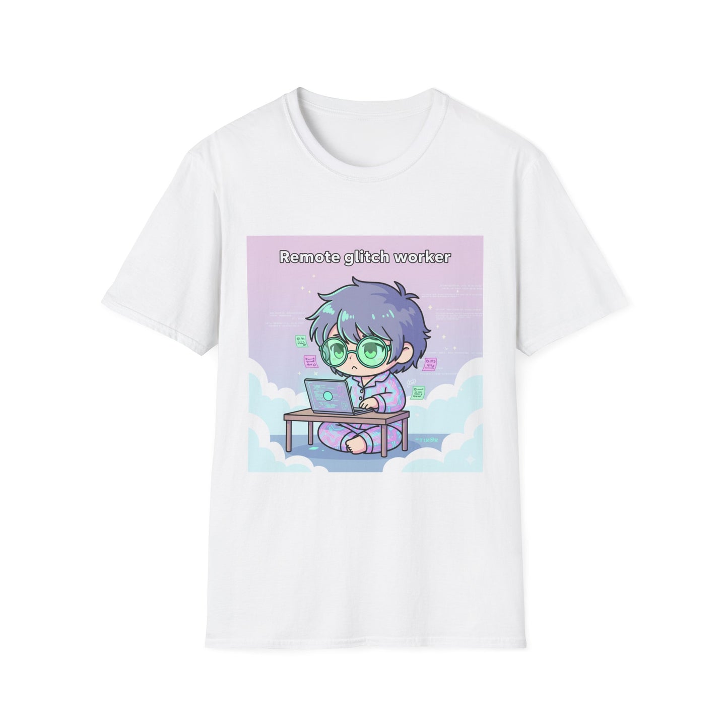 Chibi Hacker Tee – Remote Glitch Worker