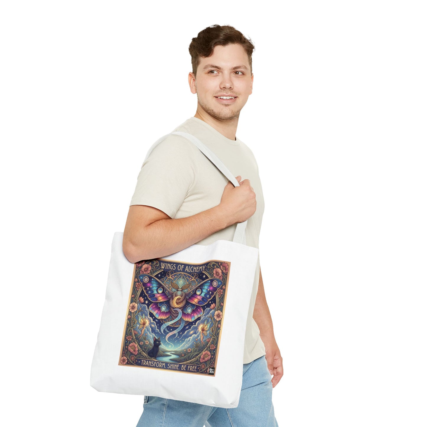 Wings of Alchemy Tote Bag - Transform, Shine, Be Free, Magical Art, Eco-Friendly Canvas Bag, Perfect Gift for Nature Lovers
