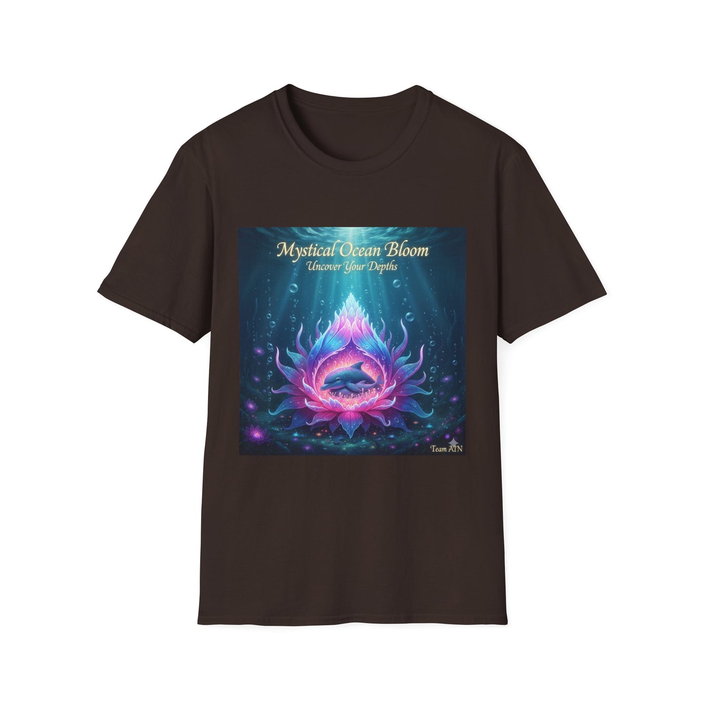 Mystical Ocean Bloom Unisex T-Shirt, Spiritual Tee, Ocean Lover Gift, Meditation Shirt, Eco-Friendly Apparel, Trendy Graphic Top