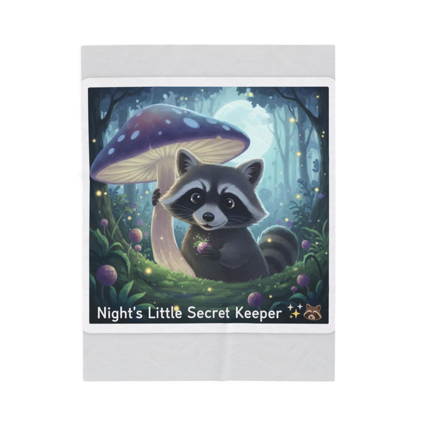 Night’s Little Secret Keeper Raccoon Blanket | Enchanted Forest Throw
