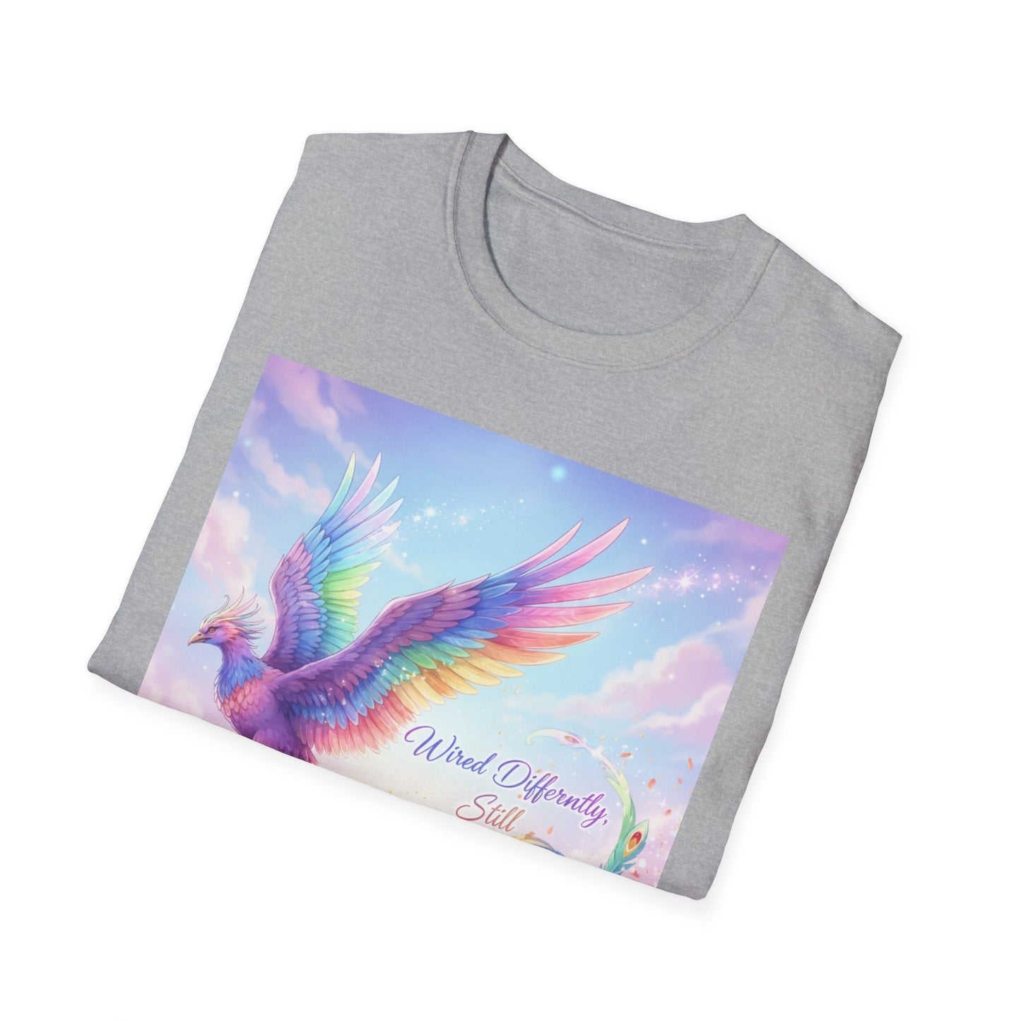 Wired Differently Still Brilliant T-Shirt | ADHD Autism Pride Tee, Rainbow Phoenix Anime Top, Neurospicy Fantasy Shirt”