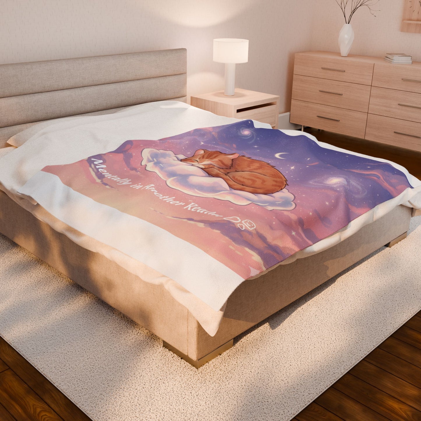 Mentally in Another Realm Cat Blanket | Dreamy Cosmic Throw