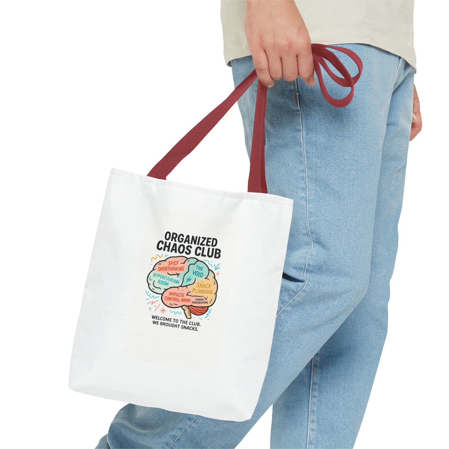 Organized Chaos Club Tote Bag - Unique Gift for Creative Minds, Perfect for Shopping, Travel, or School, Fun Design