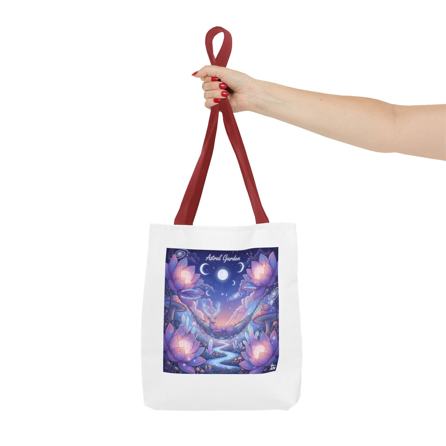 Mystical Floral Tote Bag | AOP Design, Day Out Bag, Eco-Friendly Shopper, Gift for Her, Floral Art Carryall